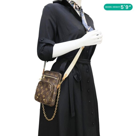 Louis Vuitton  Utility Phone Sleeve Monogram Canvas Crossbody Bag Brown - Picture 2 of 11